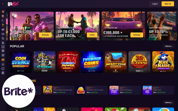 brite casino Gameplay